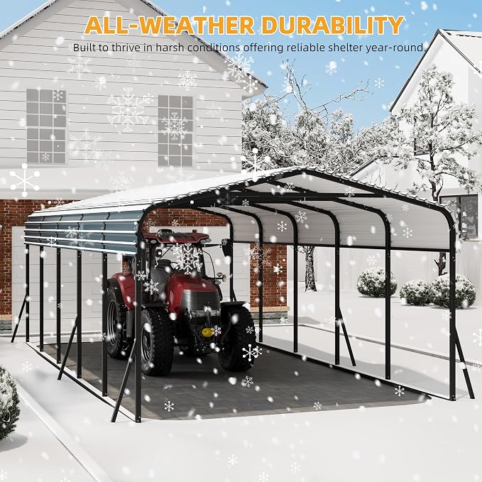 12' x 24' Heavy Duty Metal Carport - Image 5