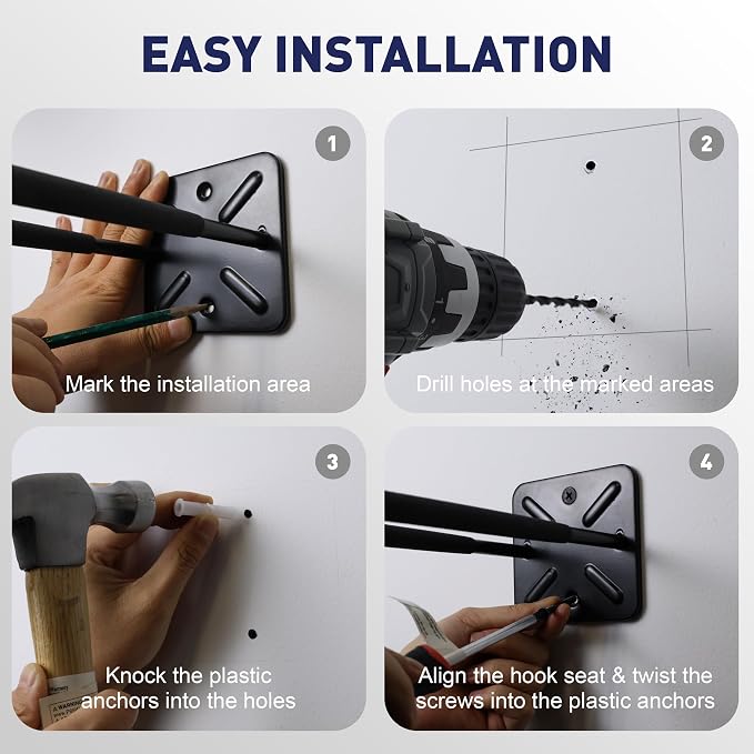 SMART JERRY - Garage Hooks Heavy Duty Tool Organizer │Wall Mount Hooks - Image 5