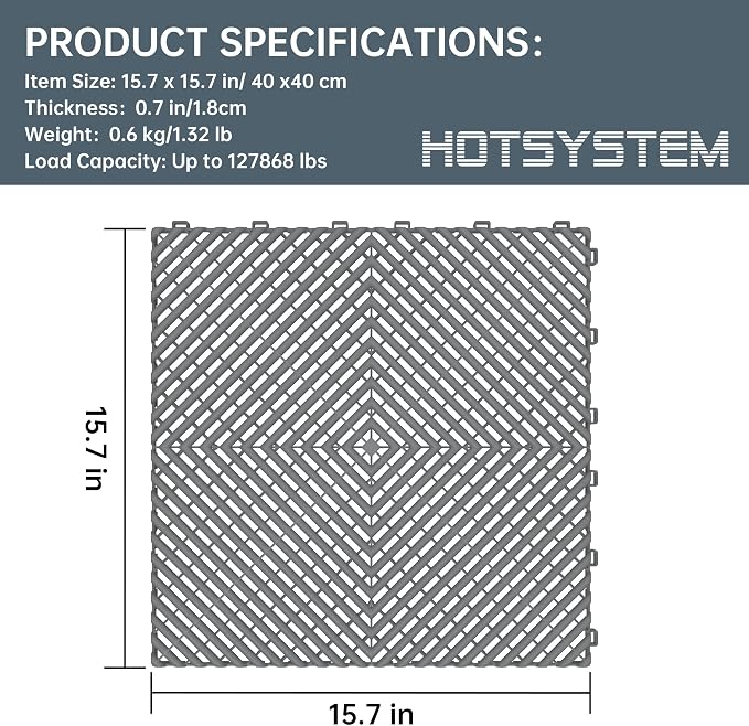 Multifunctional Interlocking Modular Garage Floor Tiles, Non-Slip Interlocking - Image 2