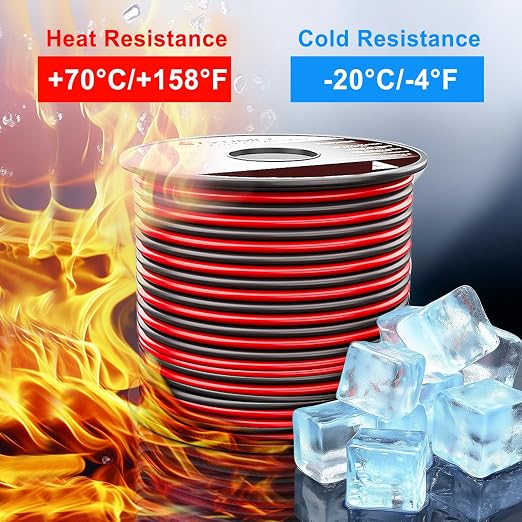 100FT 12/2 Gauge 2pin 2 Color Red Black Cable Hookup Electrical Wire LED Strips - Image 5