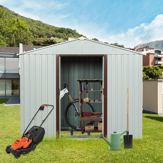 4x8 FT Outdoor Storage Shed, Metal Garden Shed - Image 2