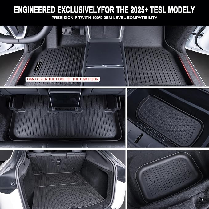 Floor Mats for Tesla Model Y Juniper 2025 2026 | All-Weather TPE Liners 7-Piece - Image 3