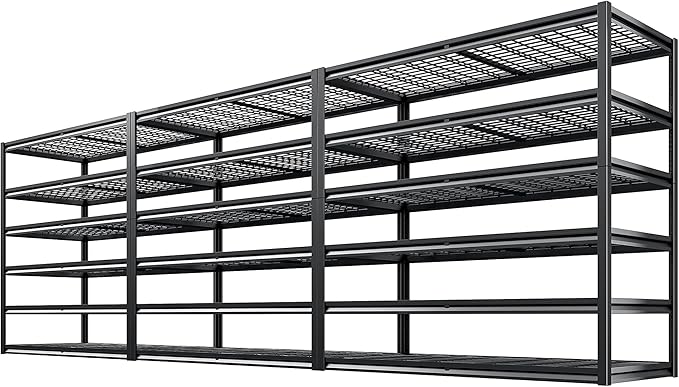 REIBII 3500LBS Garage Shelving, Adjustable Storage Shelves Heavy Duty, 6 Tier by REIBII