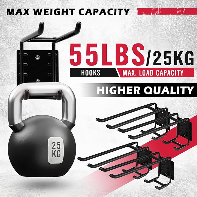 4-Piece 9.4" Heavy Duty Garage Hooks, Sturdy Utility Hooks Holds 55 LB Wall - Image 3