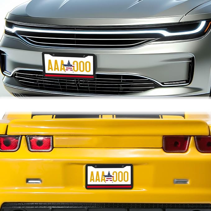 License Plate Cover Black and Red License Plate Frames Firefighter Red Line - Image 8