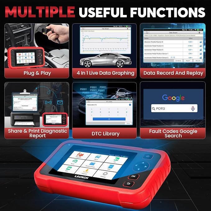 LAUNCH OBD2 Scanner CRP123i V2.0, 2025 Lifetime Update Engine ABS SRS TCM Scan - Image 4