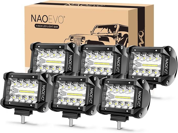 NAOEVO 4 Inch LED Pod Lights, 360W 36, 000LM LED Fog/Driving/Off Road Lights - Image 9