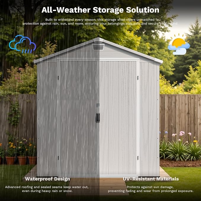 Patiowell 6x6 FT Outdoor Storage Shed - Image 7