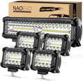 NAOEVO 12 Inch LED Light Bar and 4PCS 4 Inch LED Pod Lights, 54000LM LED by NAOEVO
