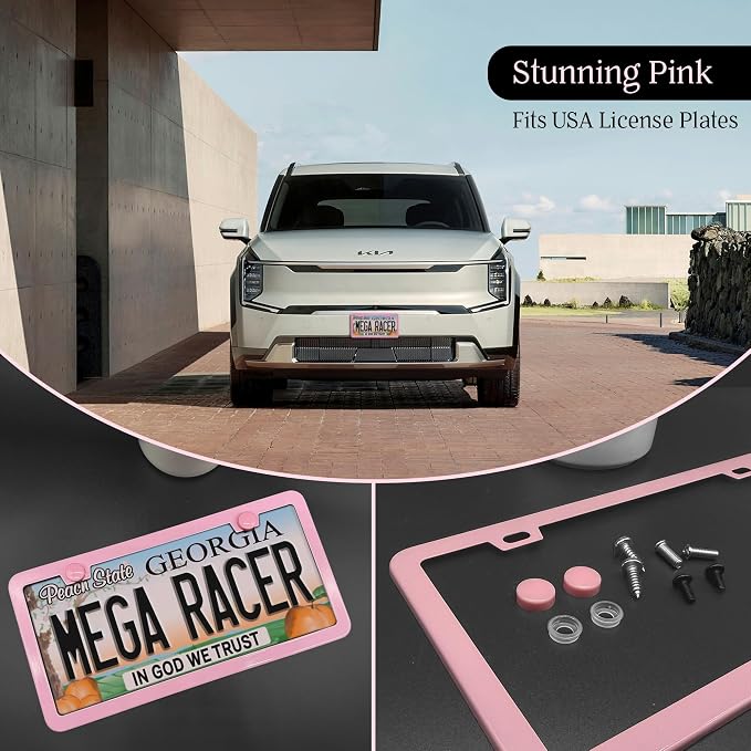 Premium Princess Pink License Plate Frames – 2 Pack, Rust-Free Stainless Steel - Image 8