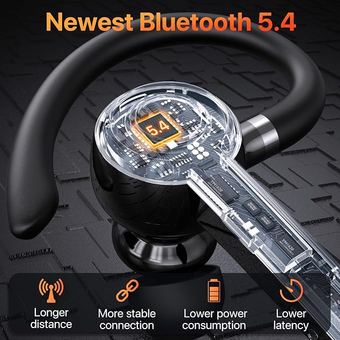 Bluetooth Headset with Microphone, V5.4 Bluetooth Earpiece with Charing Case - Image 5