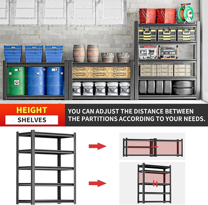 Heavy Duty Shelving – Metal 5 Shelf Storage Unit - Image 8