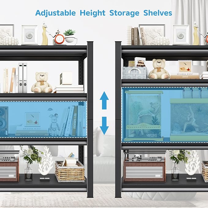 4-Tier Heavy Duty Metal Shelves, Industrial Style, Heavy-Duty Garage Storage - Image 6