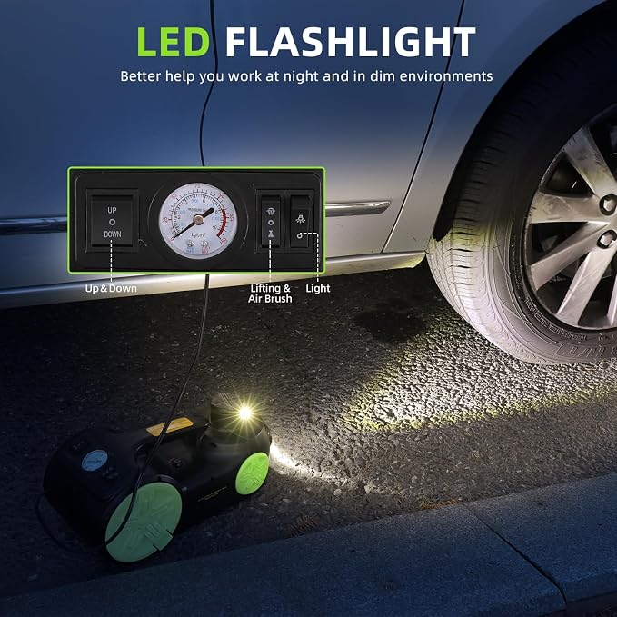 EFFIROSO Upgrade LED Light Electric Car Jack 5 Ton12V Hydraulic Jack Lift - Image 5