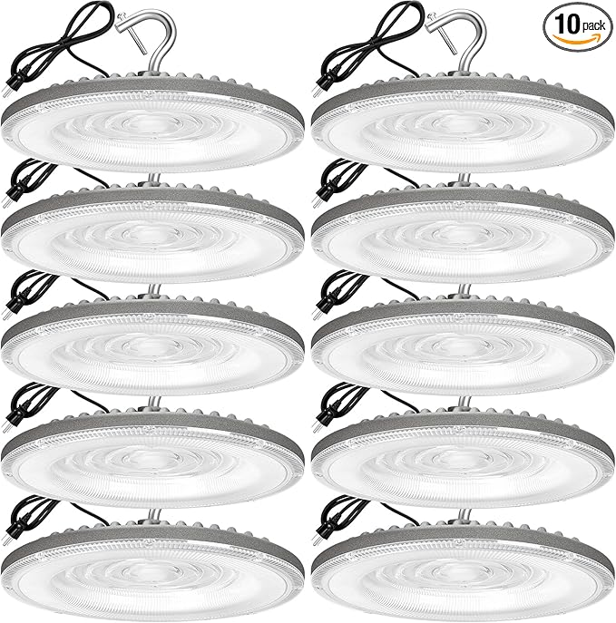 10 Pack 150W UFO Led High Bay Light, 5000K Daylight Commercial Bay Lighting by XYCN