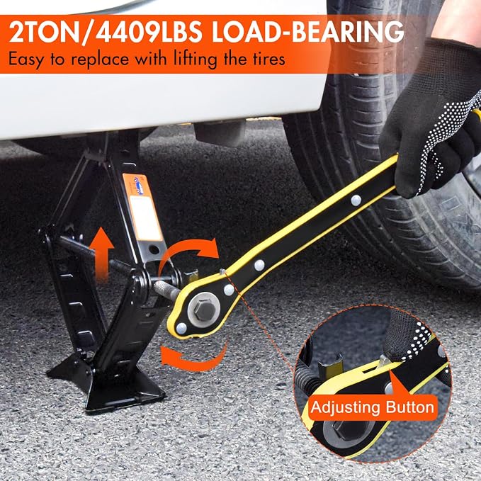 Car Jack Kit Scissor Jack for Car 2 Ton Tire Jack Tool Kit Universal Car - Image 3