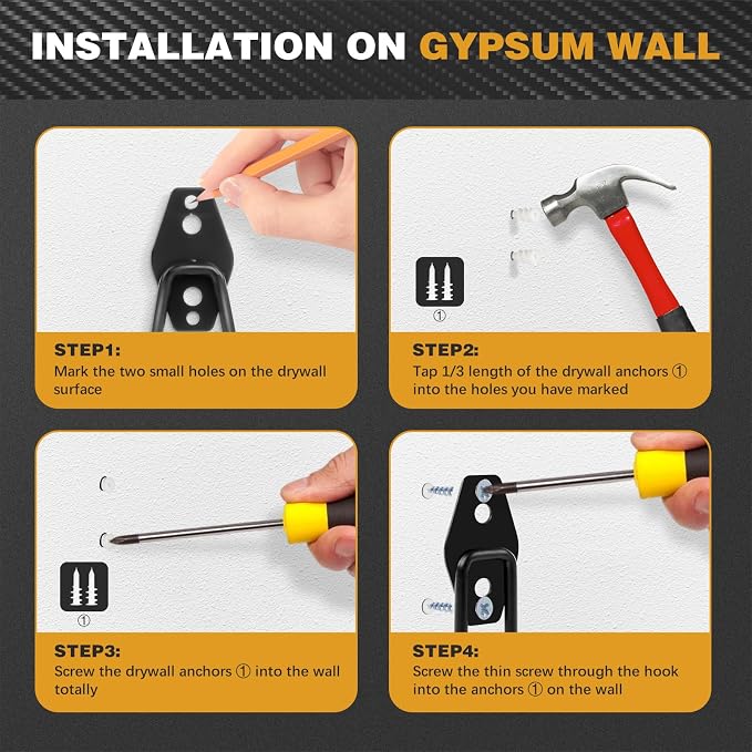 Steel Garage Storage Hooks, Heavy Duty Wall Mount Hooks - Image 3