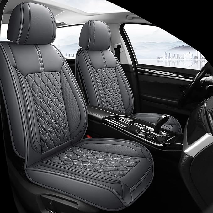 Pariitadin Leather Car Seat Covers Full Set, Waterproof Breathable Faux Leather by Pariitadin