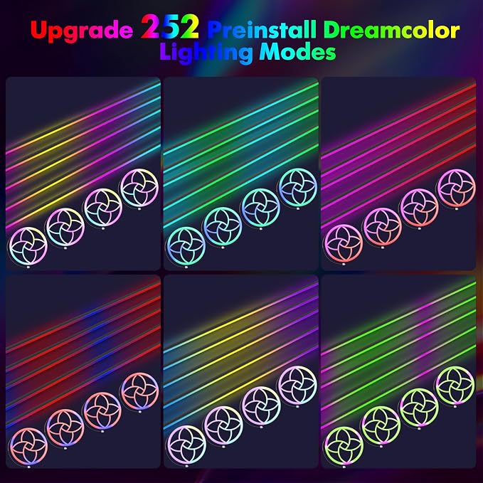 New Version Dreamcolor Acrylic Car Interior Lights 22 in 1 RGB LED Strip Lights - Image 4