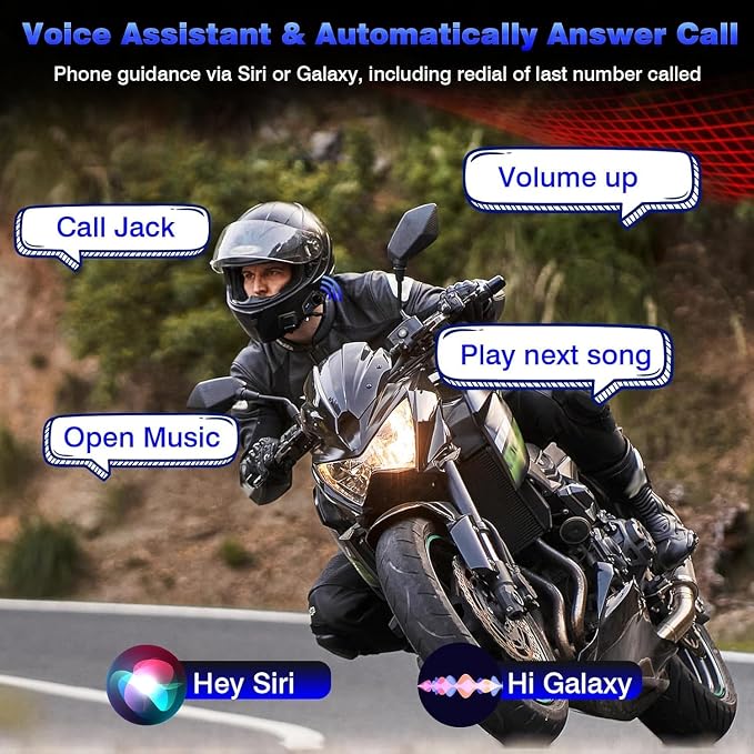 Motorcycle Helmet Headset, 8 Riders Intercom Headset Communication System - Image 6