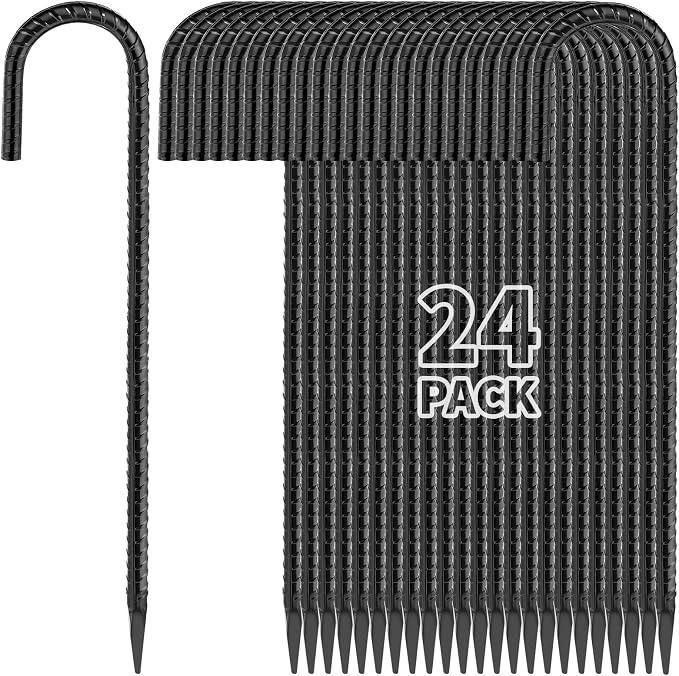 16 Inches 24-Pack J Hook Rebar Stakes Heavy Duty Tent Stakes - Image 8