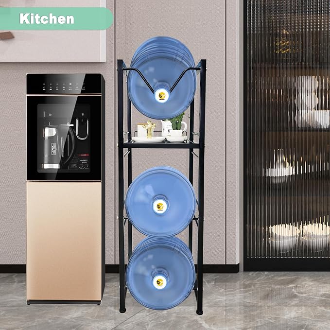 5 Gallon Water Jug Holder with 3-Tier Storage Shelves - Image 5