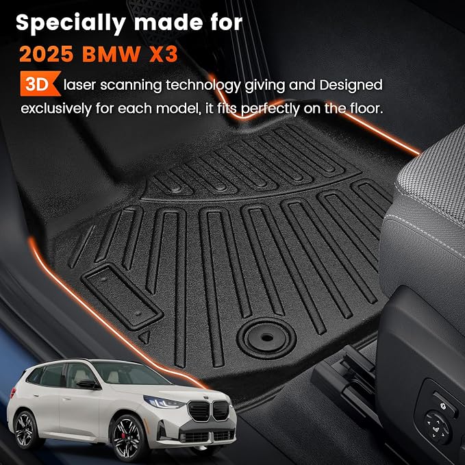 KMF Custom Fit Floor Mats for BMW X3 2025 M50/30 xDrive Accessories, All - Image 2