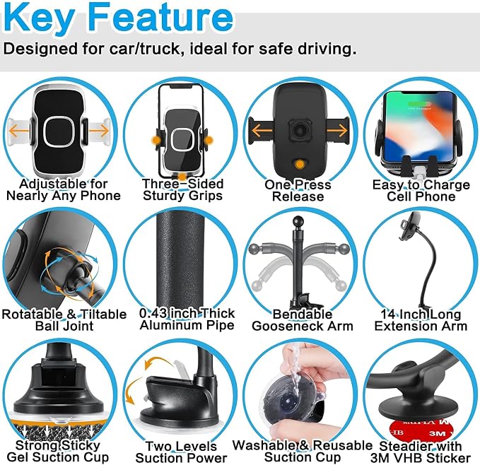 1Zero Solid Car Truck Phone Mount Holder - Image 8