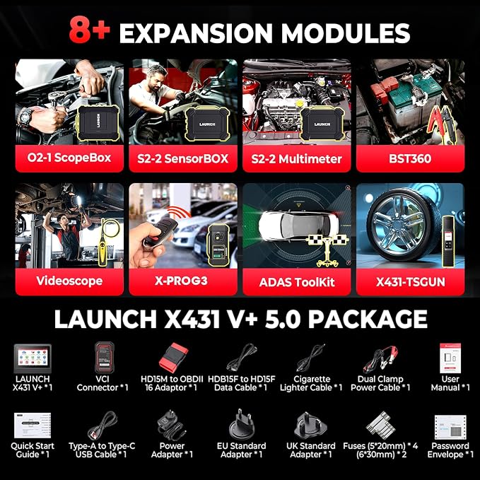 LAUNCH X431 PRO3 V+ 5.0, 2025 Upgrade Bluetooth Bi-Directional Scan Tool - Image 5