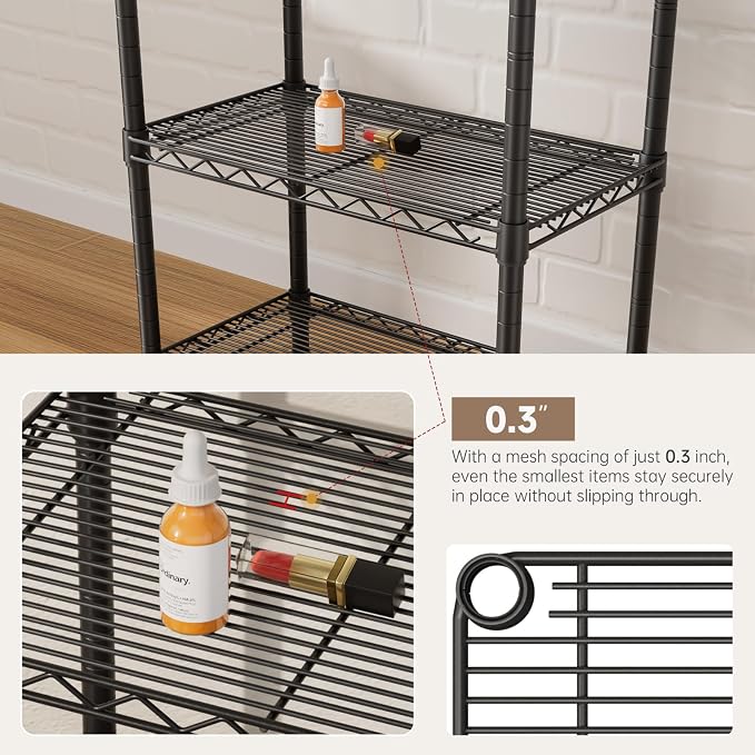 SINGAYE 5 Small Wire Shelves Kitchen Pantry Close Home Organizers and Storage - Image 4