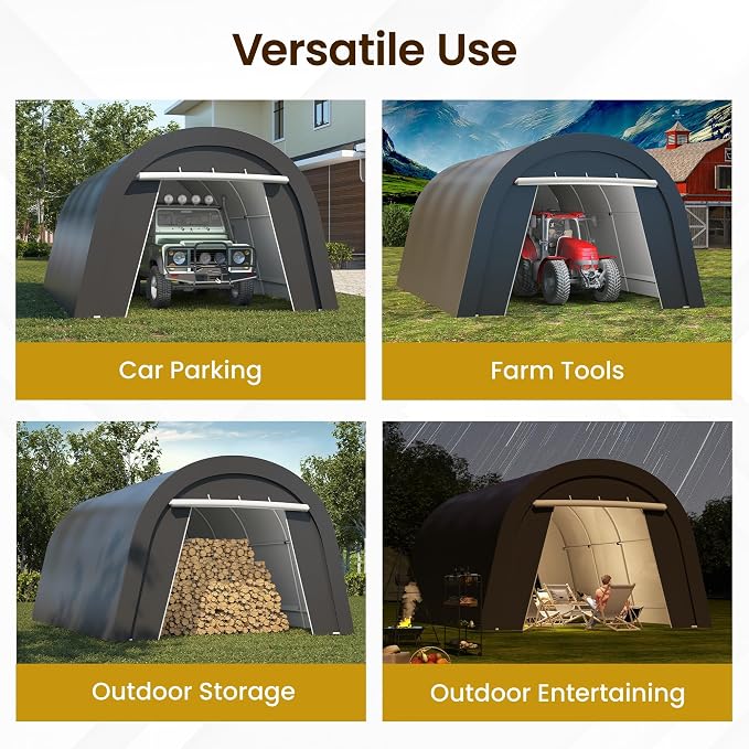 Kiss the Water Carport, Round Portable Garage, Steel Heavy Duty Carport - Image 8