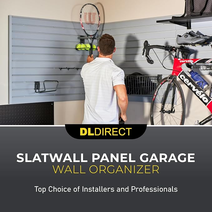 3'H x 4'W Slatwall Panel Garage Wall Organizer: Heavy Duty Wall Mounted PVC - Image 2