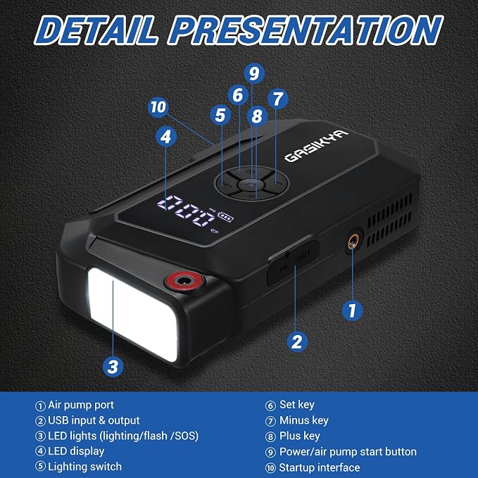 TM16K2 Car Jump Starter 8000A Jump Starter Battery Pack - Image 5