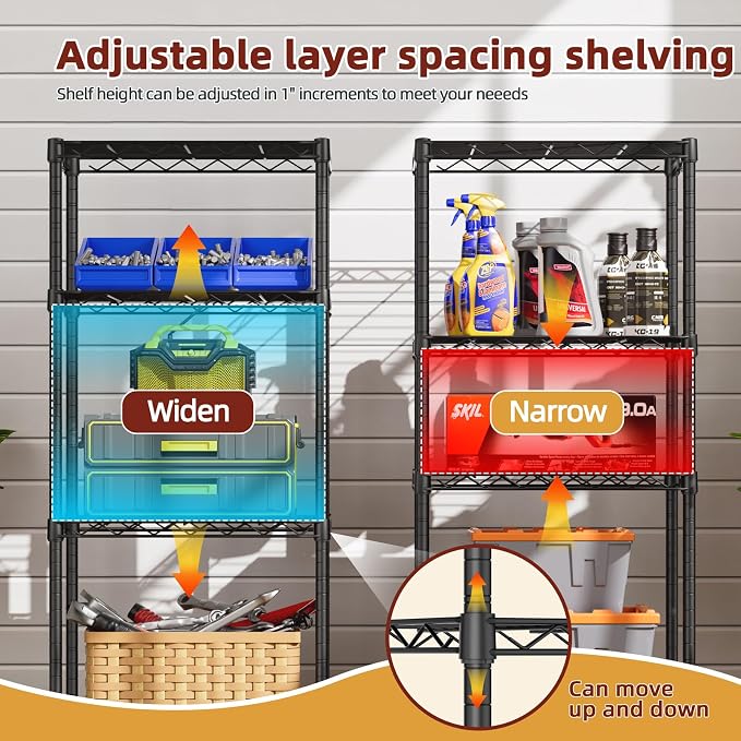 SINGAYE 4 Small Wire Shelves Kitchen Pantry Close Home Organizers and Storage - Image 6