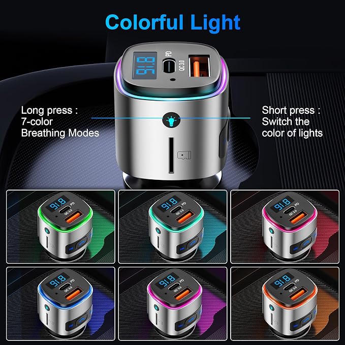 FM Transmitter Bluetooth, SONRU Bluetooth Car Adapter, Wireless FM Radio - Image 6