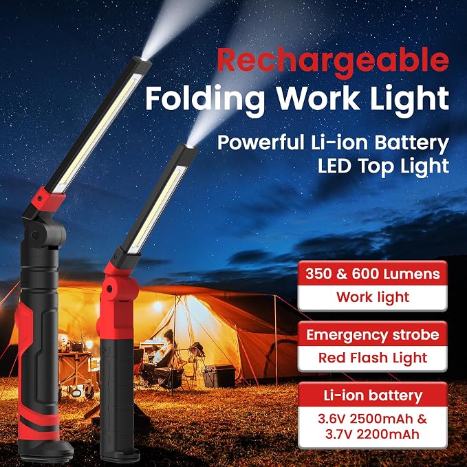 Rechargeable LED Work Light, Magnetic Flashlight Mechanic Light Tool Gifts - Image 3