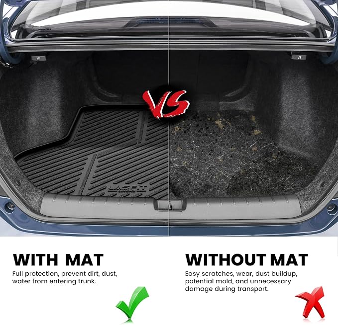 LASFIT Trunk Mat for Honda Civic Sedan 2016-2021, All Weather TPE Custom Fit - Image 4