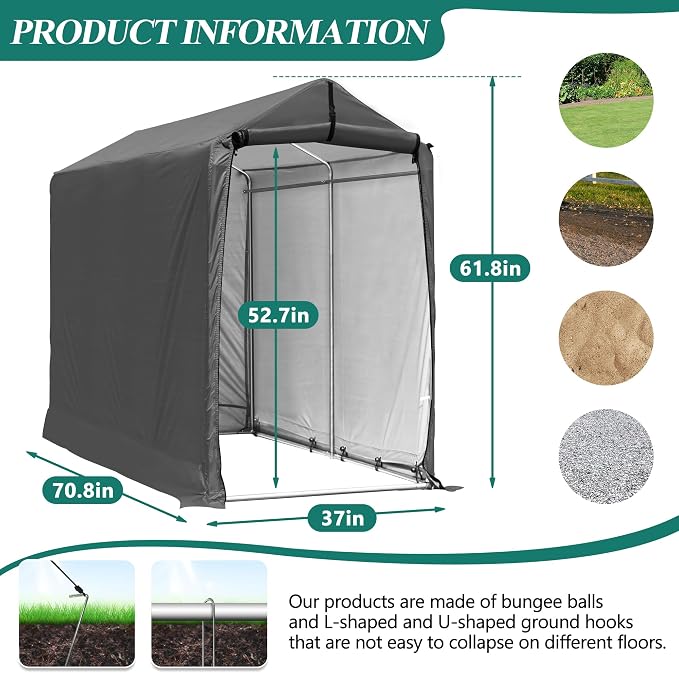 6 x 3ft Outdoor Cycle Storage Shelter - Image 2