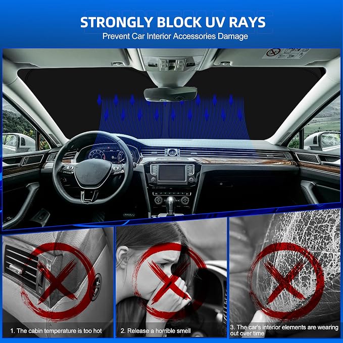 Windshield Sun Shade for Ch-evro-let/Chevy Trax 2013-2023 Foldable Sunshade - Image 4
