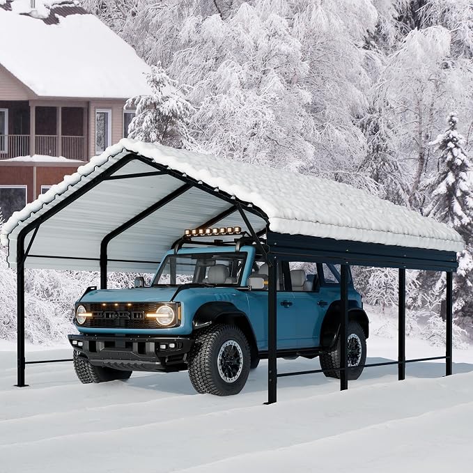 Walsunny Metal Carport 12x15 FT Heavy Duty Carport Canopy - Image 5