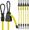 Bungee Cords with Hooks, 60 Inch Yellow Adjustable Bungee Cords with Carabiner by Rugtol