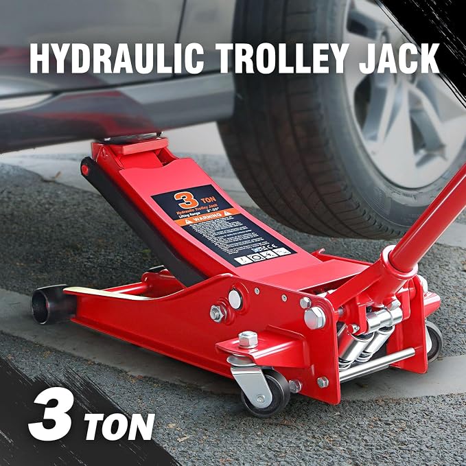 DNA MOTORING Low Profile Hydraulic Trolley Service/Floor Jack, 3 Ton Capacity - Image 3