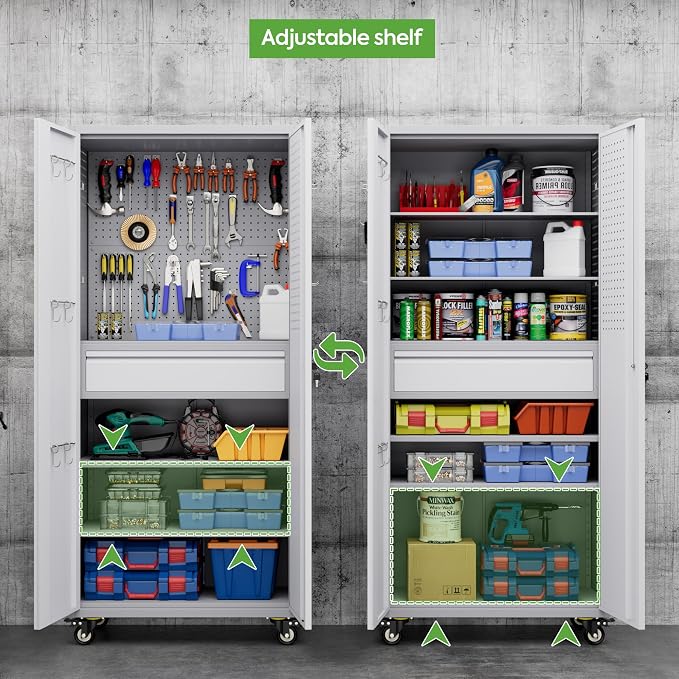 71" Metal Garage Storage Cabinet - Image 7