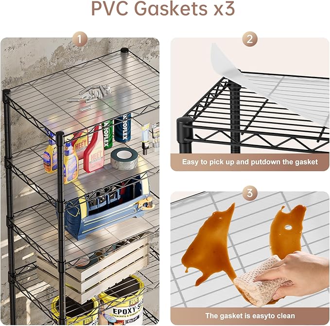 SINGAYE 5 Small Wire Shelves Kitchen Pantry Close Home Organizers and Storage - Image 4