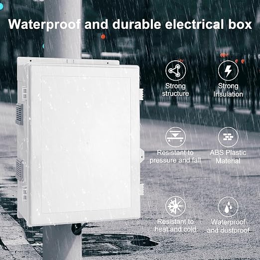 Outdoor Electrical Junction Box, ABS Water Resistant Enclosure - Image 2