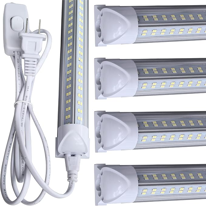 LED Shop Light Fixture, 60W 7500LM, 6000K Cold White, 4 Foot T8 Integrated LED by BSKBESTKA