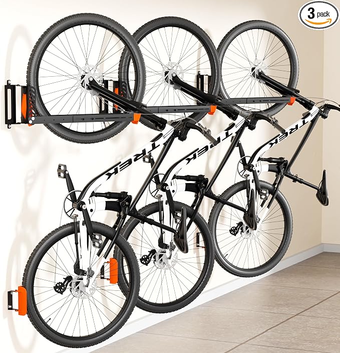 3-Pack Swivel Bike Rack Wall Mount, Bike Hangers by AUBEATY