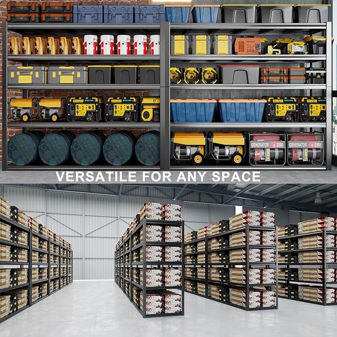 65" W Heavy Duty Garage Shelving, 5 Tier Metal Shelving Unit, Commercial - Image 6