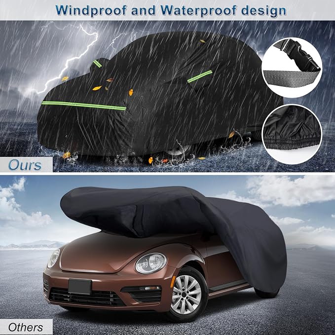 for New Beetle Car Cover Waterproof All Weather Heavy Duty Protection Outdoor - Image 3