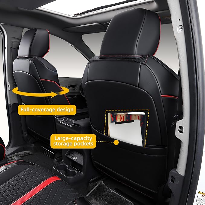 Custom Fit Sienna Seat Covers for Toyota Sienna LE, XLE 2021-2025 3-Row - Image 4